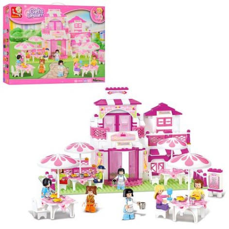 Конструктор SLUBAN кафе, фігурки, 306 дет, в кор-ці, 42,5-33-6см 