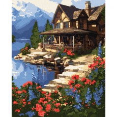 Набір для розпису по номерах. "Будиночок біля моря" 40х50 см