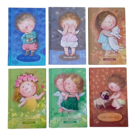 Скетчбук 105*165мм, 7БЦ, 80 аркушів, чисті аркуші, Ліц. Гапчинська, мікс, 1 штука