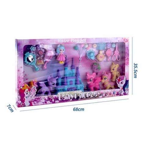 Набір поні 6 поні, лялька, аксесуари, гребінці, заколки, в кор. 