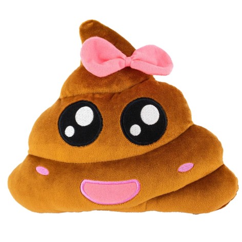 Подушка какашка "Смайлик emoji Мисс Какашка", 23 см