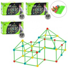 Детский конструктор каркасный 3 вида 65 деталей (48)