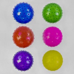 Мяч резиновый массажный 6 цветов, диаметр 24 см, 70 г /400/