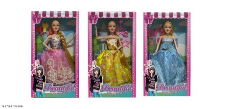 Лялька з нарядами типу Барбі, мікс 3 види, с аксес кор. 18*5*32,5см 