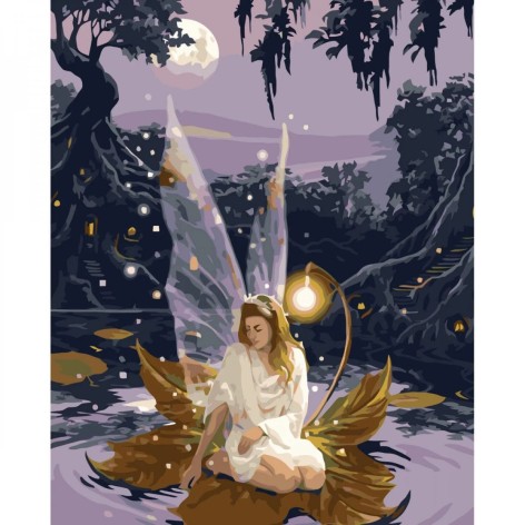 Картина за номерами Ніжна фея Strateg з лаком та рівнем розміром 40х50 см (VA-3614)