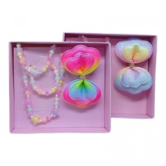 Набір прикрас C 63936 3 види, шпилька для волосся, намисто, браслет, в коробці