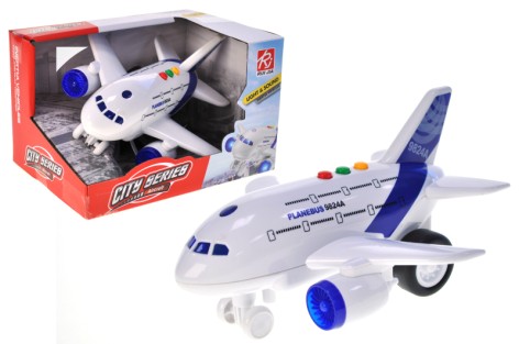 Літак інерційний, озвучений, зі світлом в кор. 