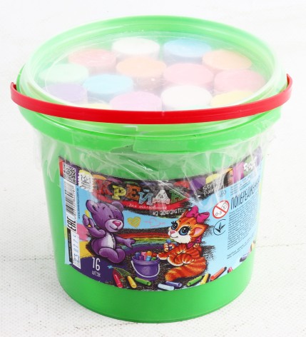 УЦЕНКА 30% Мел для малювання на асфальті,16шт в банці (рус/укр) 