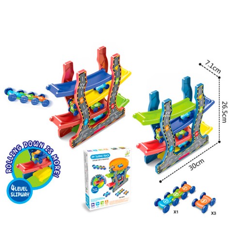 Трек 30-26,5-7см, машинка 6шт, 4,5см, 2 цвета, кор, 25-32-7см 