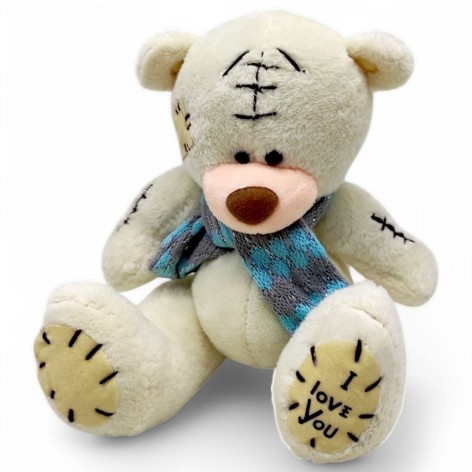 М'яка іграшка "Ведмедик в Шарфі" 16 см (білий)