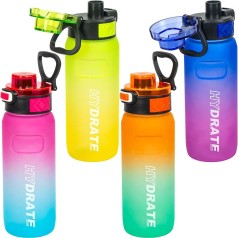 Бутылка для воды 800мл с поильником и кнопкой спортивная 2501