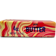 Сквіш-антистресс Масло (butter squishy) мармур 14 см ЧЕРВОНИЙ