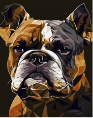 Набір для розпису по номерах Серйозний французький бульдог Strateg розміром 30х40 см (SS6741)