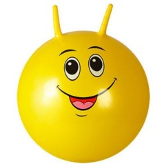 Мяч фитбол "Смайлики" рога, 45 см (желтый)