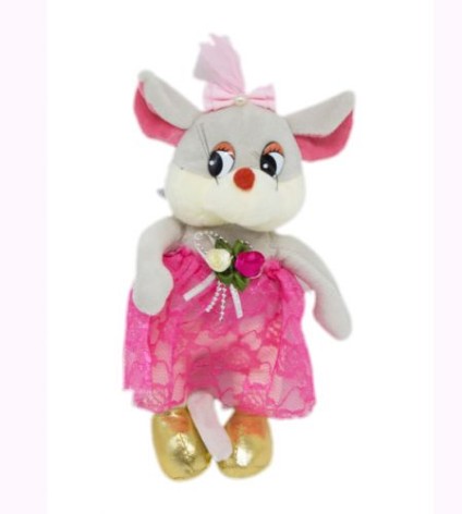 М'яка іграшка "Мишка у спідниці" (сіра)