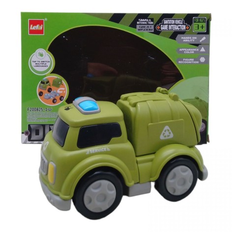 Машинка-конструктор Lefei інтерактивна "Сміттєвоз" магнітна зі світлом