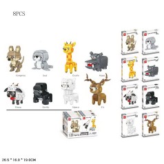 Ігровий набір конструктор-тварини, 8 видів, /24/192/8шт в кор. 26,5*16,8*19см