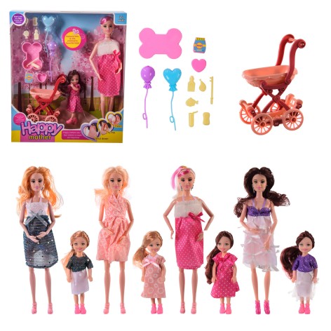 Кукла 4 вида,куколка,коляска,аксес,в кор.28*6,5*32,5см /48-2/