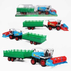 Комбайн прицеп, размер: 53х16.5х12 см, инерционный механизм, движущиеся элементы конструкции, в слюде /36-2/