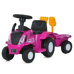 Трактор M 6153B-8 (1шт) 2-в-1(каталка-толокар з причепом), 1*6V4,5AH, 1*25W, MP3, USB, BLUETOOTH, TF, музика, рожевий
