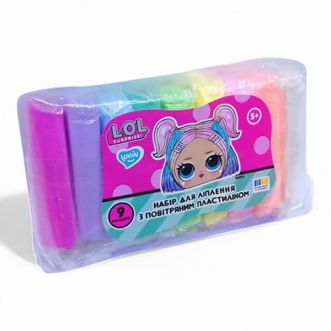 Набор для лепки с воздушным пластилином Lovin L.O.L. Surprise! 9 цветов, пастель