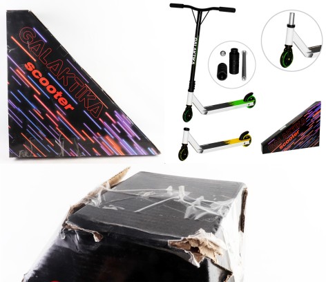 УЦЕНКА 30% Самокат GS-0094 трюковий hic-система алюм/сталь PU алю 110*25мм 52*11*3см/89*58см+пеги 2кол.кор.