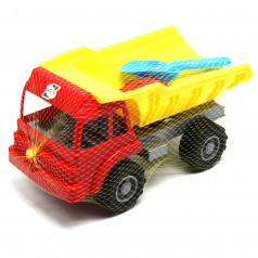 Машинка Самоскид Піщаний з пісковим набором (червоний + жовтий)