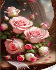 Набор для творчества алмазная картина Нежный букет роз Strateg размером 30х40 см кр (GM86857)