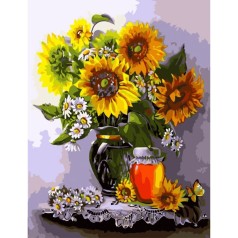 Роспись по номерам Мед и подсолнечники