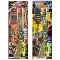 Рушниця 52см, м'які кулі-присоски 8шт, окуляри, 2види, кор, 62-21-2,5см 