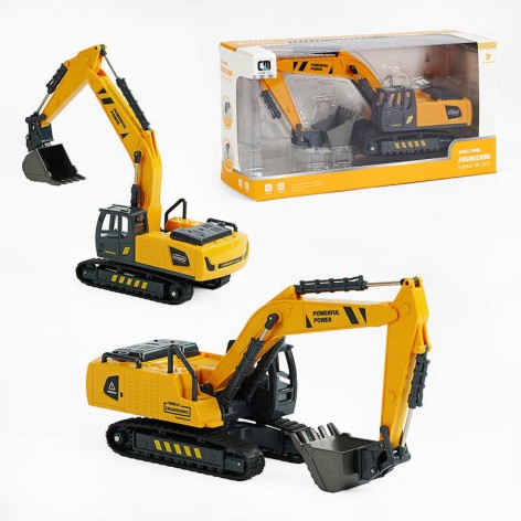 Экскаватор инерционный Chengmei Toys металлический ковш резиновые гусеницы (CLM23A)