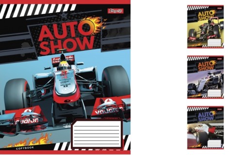 Тетрадь А5/12 лин. 1В Auto show, тетрадь учащихся.25шт. в уп. //