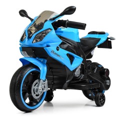 Мотоцикл 2 мотора 25W, 2 акум. 6V5AH,MP3, USB, свет. колеса, синий/1/