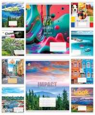 Тетрадь 18 арк.клітинка Тверда ТЕ41200 18КВ1 МІКС, 20 шт. в уп. /400/, 10к.