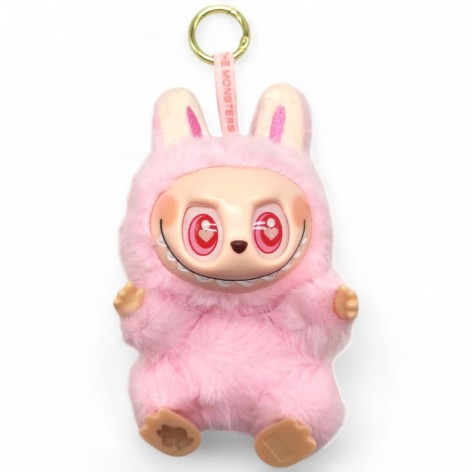 Іграшка мʼяка MIC "Лабубу" з LED підсвіткою та музикою 16 см рожева