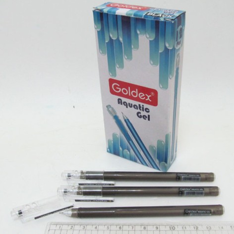 Ручка гелева Goldex AQUATIC GEL #881 Індія, чорна, 0,6 мм 12 шт. в уп.