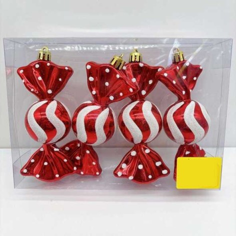 Новорічні прикраси “Конфети”, 4 штуки, висота 13 см, у слюді 