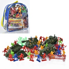 Cолдати в наборах військова техніка 4шт, 12см, солдати 4колір, 32шт, в рюкзаку, 16-18-9см 
