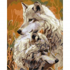 Картина за номерами: Пара степових вовків