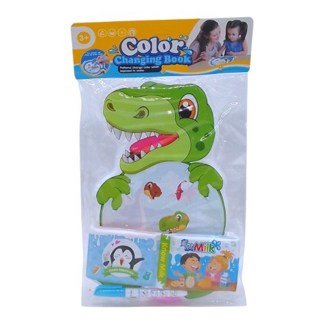 Раскраска водой "Динозаврик", ручка-кисточка, мягкая книжечка с пищалкой