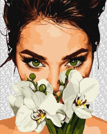 Картина по номерам - "Красочная поэзия: Орхидея" ©art_selena_ru, 40х50см