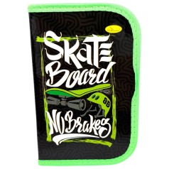 Карандашница ламинированная "Skateboard" на змейке 1 отделение 19*13 см