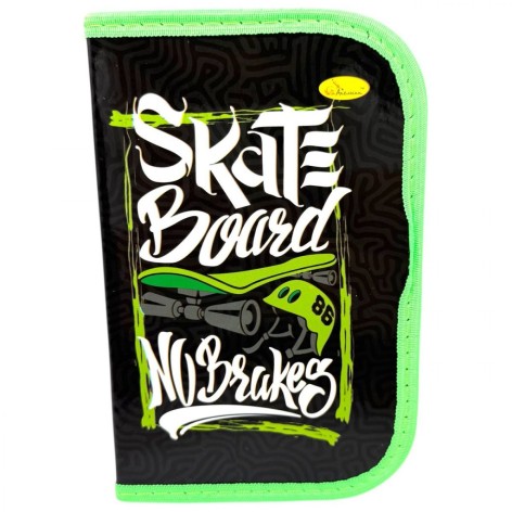 Карандашница ламинированная "Skateboard" на змейке 1 отделение 19*13 см