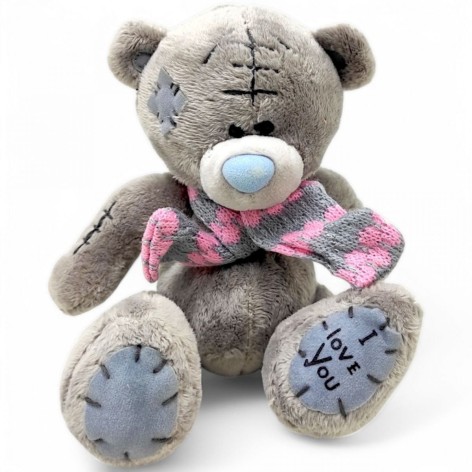 М'яка іграшка "Ведмедик в Шарфі" 16 см (cірий)