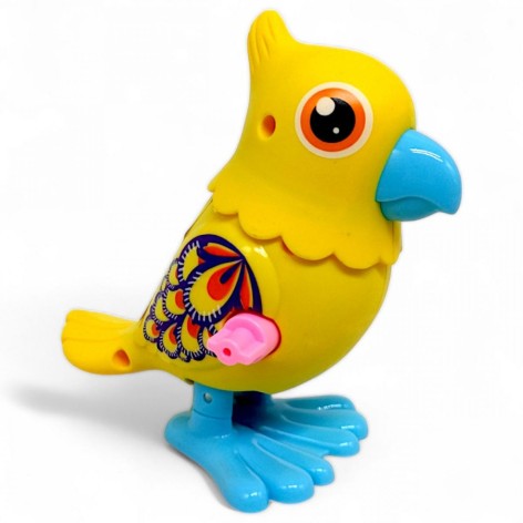 Попугайчик заводной (11 см), желтый