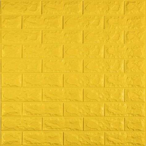 3D панель самоклеюча 700х770х7мм цегла Жовтий (010-7) SW-00000049