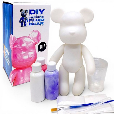 НАБОР ДЛЯ ТВОРЧЕСТВА "FLUID BEAR" МЕДВЕДЬ С КРАСКАМИ