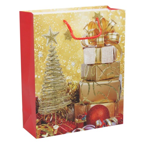 Пакет подарочный 32 х 26 см подарки с елкой