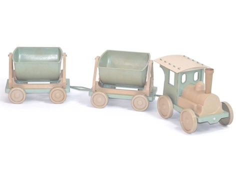 Поезд-конструктор Doloni Eco с двумя прицепами Фламинго (013118/01eco)