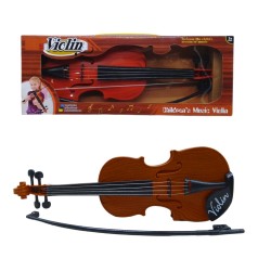 Скрипка со струнами коричневая